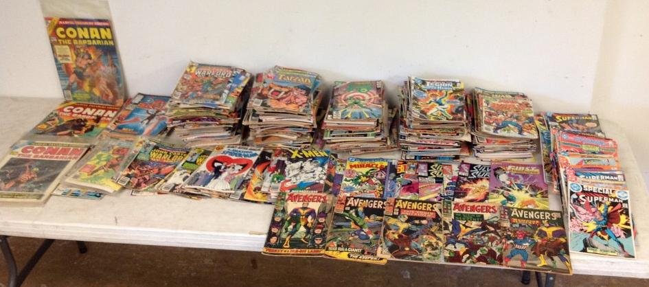 404 ESTATE COMIC BOOKS, MOSTLY EARLT TO MID 1980'S: 404 ESTATE COMIC BOOKS, MOSTLY EARLY TO MID 1980'S, MOSTLY SUPER HERO INCLUDING SUPERMAN, THOR, INCREDIBLE HULK, JOHN CARTER WARLORD, CONAN, MR MIRACLE, LEGION OF SUPER HEROES, XMEN, DOC SAVAGE, GI CO