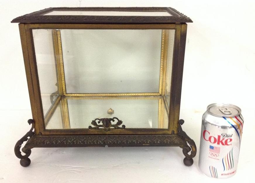 CIRCA 1880'S BRONZE TABLE TOP DISPLAY CASE WITH FANCY (1 of 4)