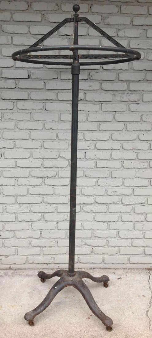 TURN OF THE CENTURY REVOLVING METAL CLOTHING RACK WITH (1 of 3)
