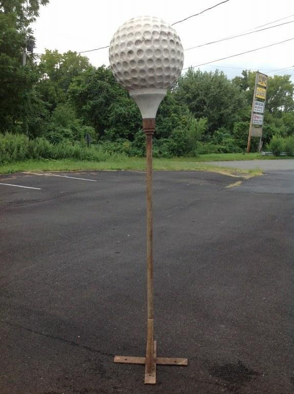 OLD CONEY ISLAND MINIATURE GOLF, BALL ON STAND, 78" (1 of 2)