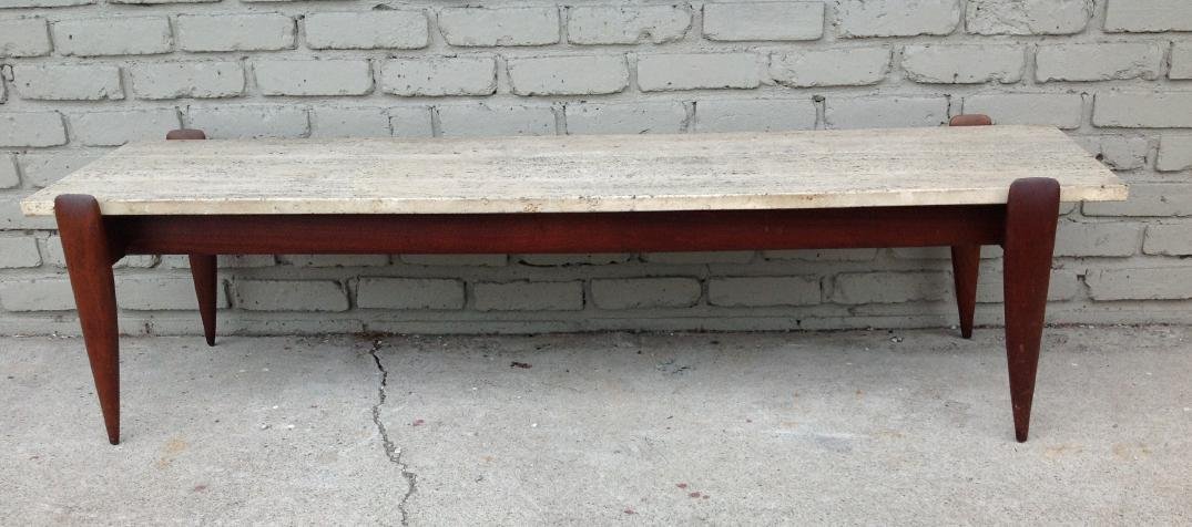 M. SINGER DANISH MID-CENTURY TRAVERTINE TOP COFFEE (1 of 7)