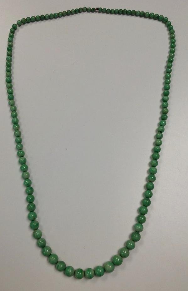 OLDER GRADUATED JADE NECKLACE, 27" LENGTH (1 of 2)