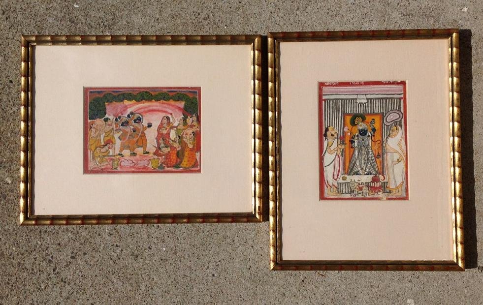 (2) ISLAMIC GOUACHE PAINTINGS, RAJUT AND ISLAMIC (1 of 6)