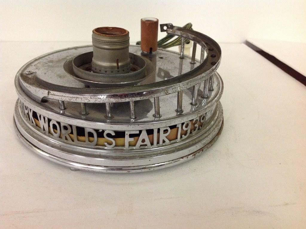 1939 WORLDS FAIR CHROME LAMP BASE FOR PERISPHERE & (1 of 3)