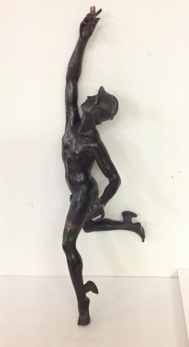 23 1/2" BRONZE FIGURE OF MERCURY, OFF BASE,  CONDITION (1 of 2)