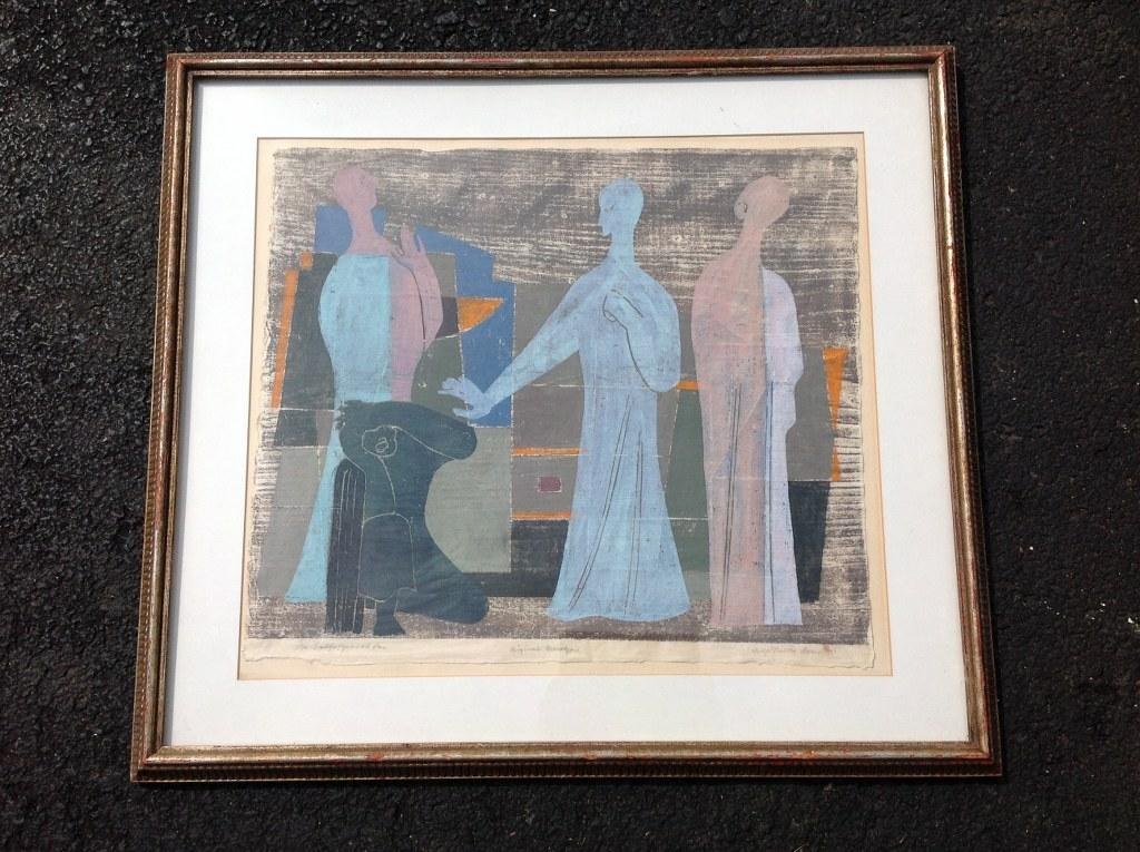 ROLF MULLER LANDAU SIGNED MONOTYPE PRINT TITLED AS (1 of 3)