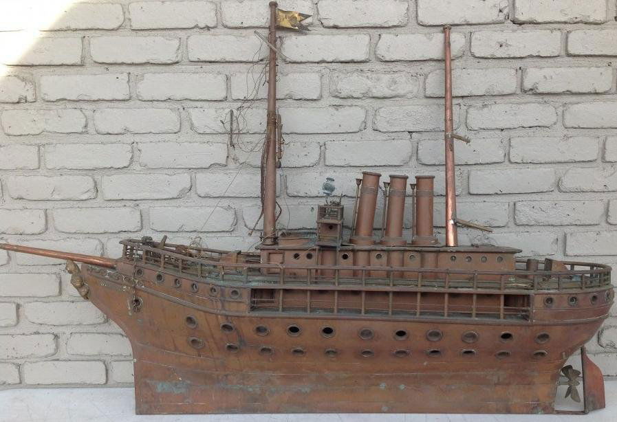 GUY LOMBARDO'S COPPER AND BRASS CRUISE SHIP MODEL, (1 of 7)