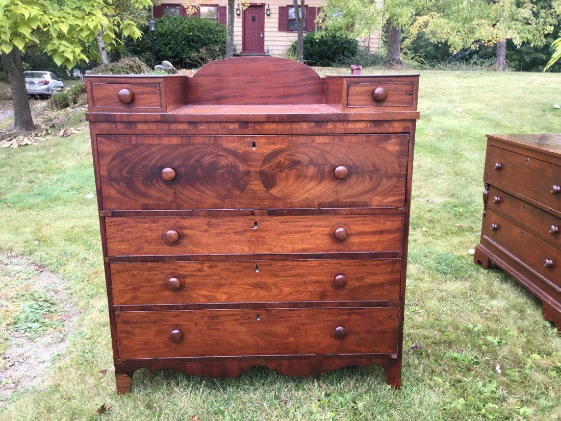 EMPIRE LARGE CHEST OF DRAWERS, OLD REFINISH, MEASURES (1 of 3)