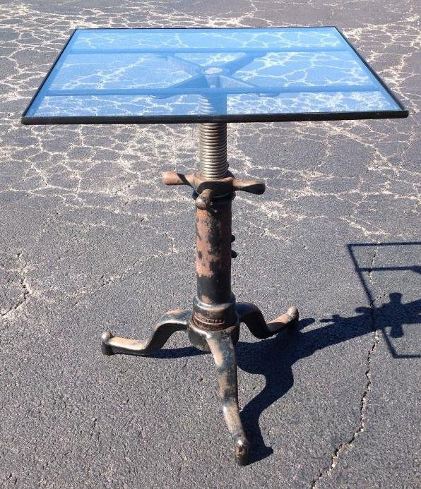 INDUSTRIAL DRAFTSMAN'S TABLE BASE WITH CUSTOM METAL AND (1 of 2)