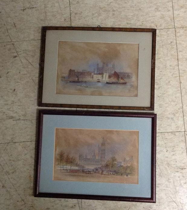 2 ENGLISH WATERCOLOR AND DRAWINGS, SIGNED E D 1897, ONE (1 of 5)