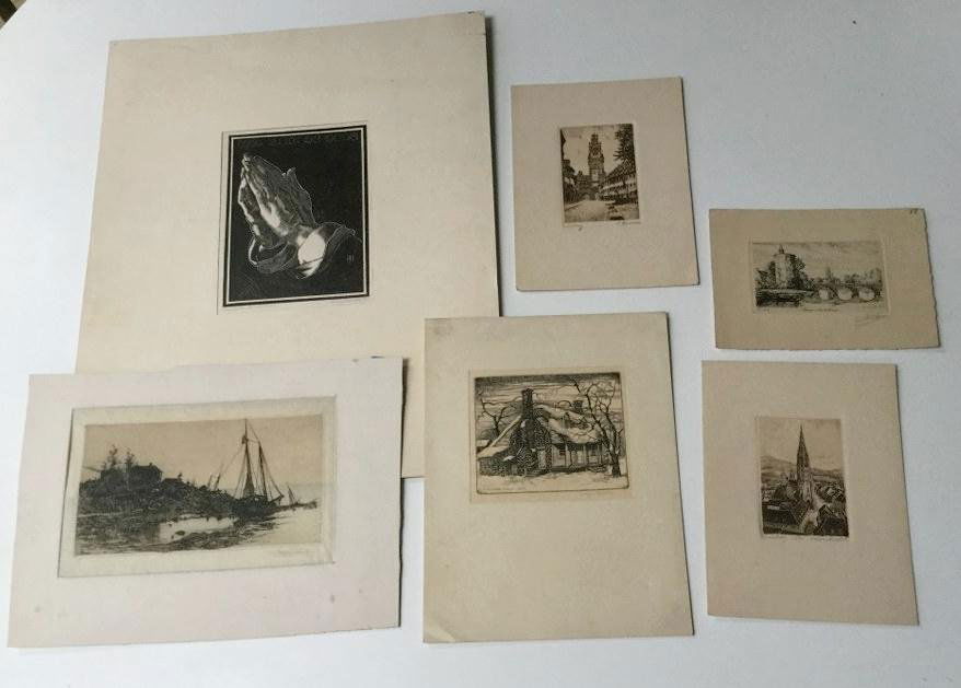 5 EARLY SIGNED PRINTS FROM ESTATE INCL STEPHEN PARRISH (1 of 7)