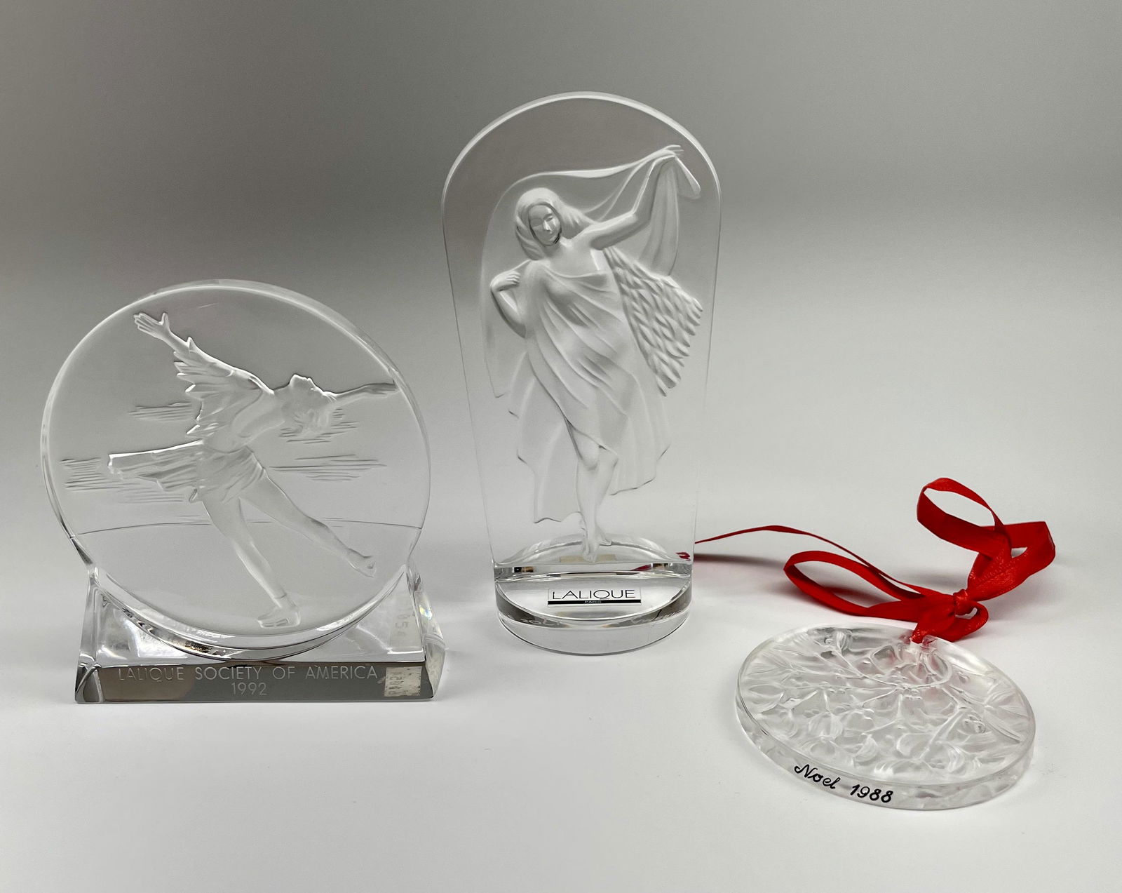 Lot of 3 Lalique Society of America Plaque, Noel Ornament 1988 (1 of 4)