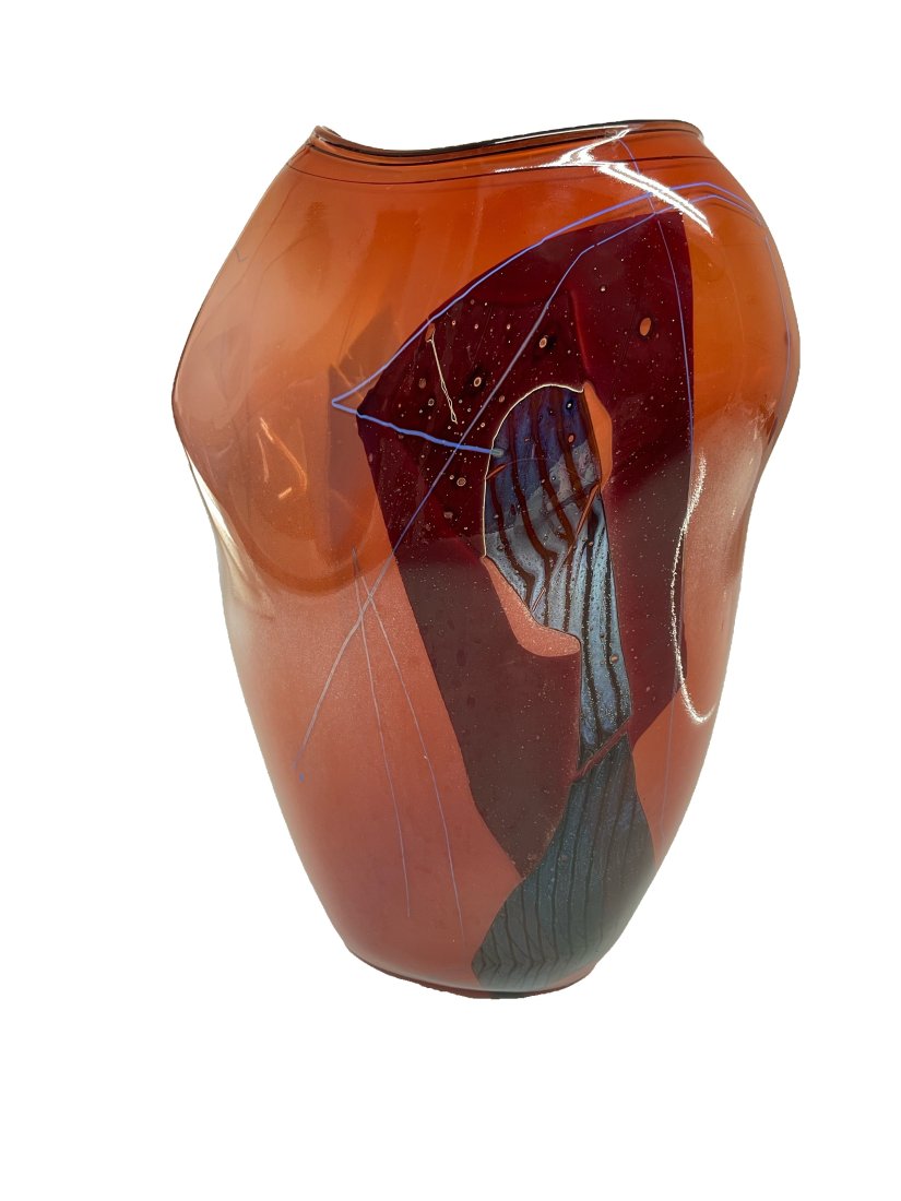 William Morris Red Shard Vessel Signed 1981 (1 of 6)