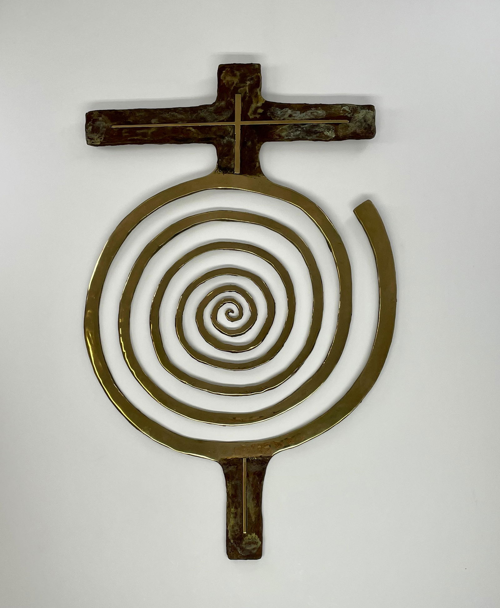 Bill Worrell Bronze Symbol VIII Spiral and Cross (1 of 5)