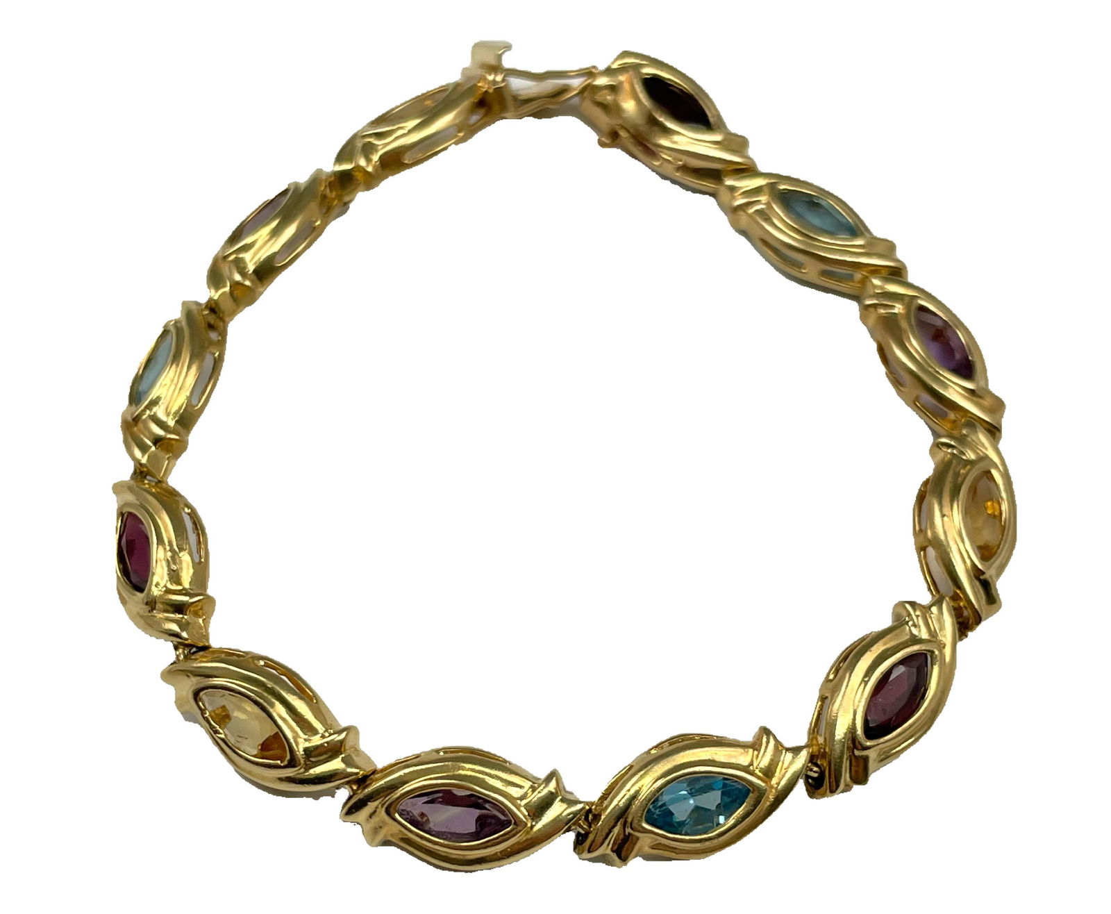 A 14kt Yellow Gold Gemstone Bracelet (1 of 2)