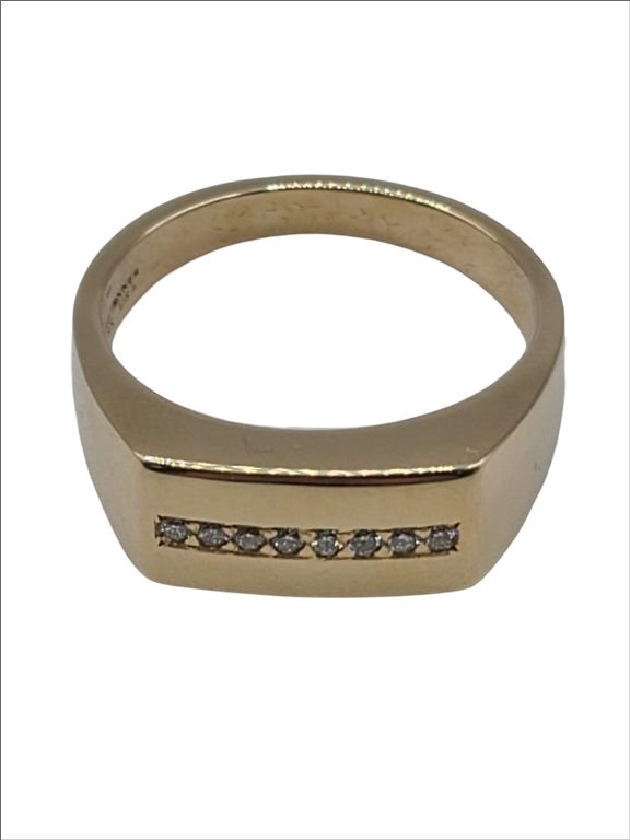 Men's 14k Gold Ring with 8 Small Diamonds (1 of 8)