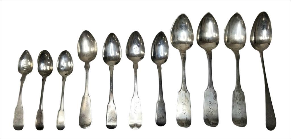 10 Coin & 1 Sterling Silver Flatware Spoons (1 of 6)