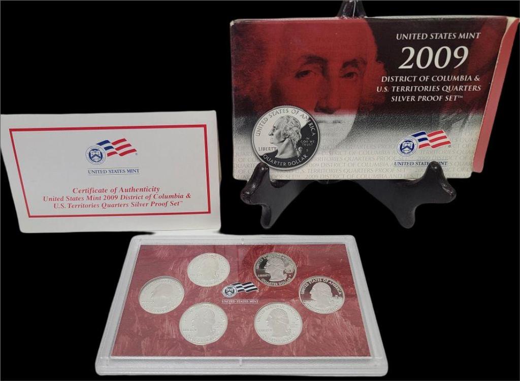 2007 U.S. Mint D.C. & Territories Quarters Silver Proof Set (1 of 5)