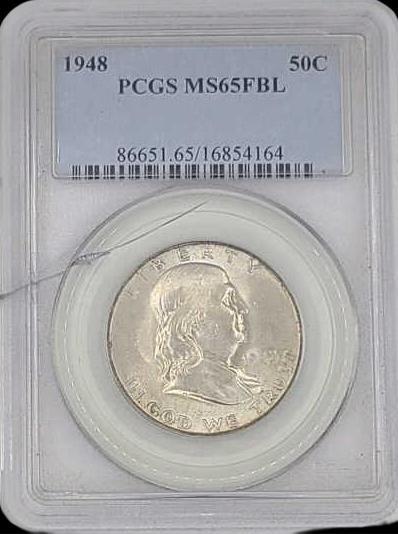 1948 Franklin Half Dollar PCGS Graded MS65FBL (1 of 5)