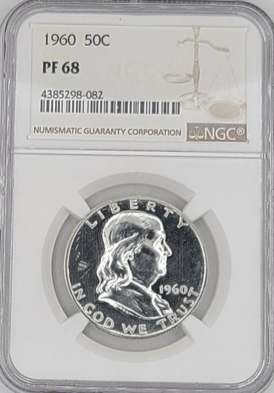 1960 Franklin Proof Half Dollar NGC Graded PF68 (1 of 3)
