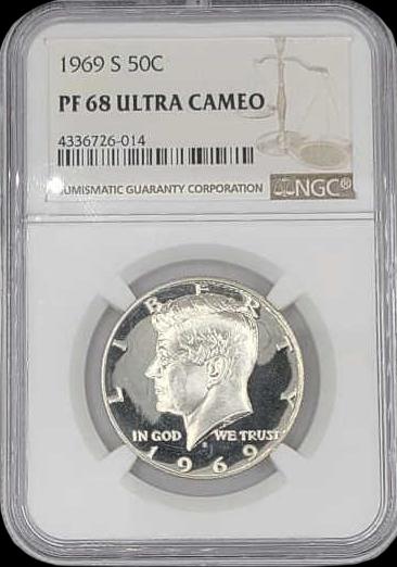 1969-S Proof Kennedy Half Dollar NGC PF68 UC (1 of 2)
