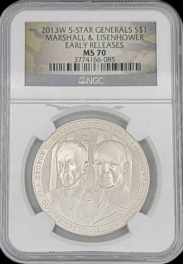 2013-W 5-Star Generals Commemorative Silver Dollar NGC MS70 (1 of 2)