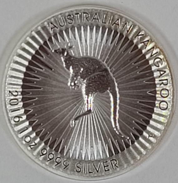2016 Australia Kangaroo 1 Oz. Fine Silver Bullion Coin (1 of 2)