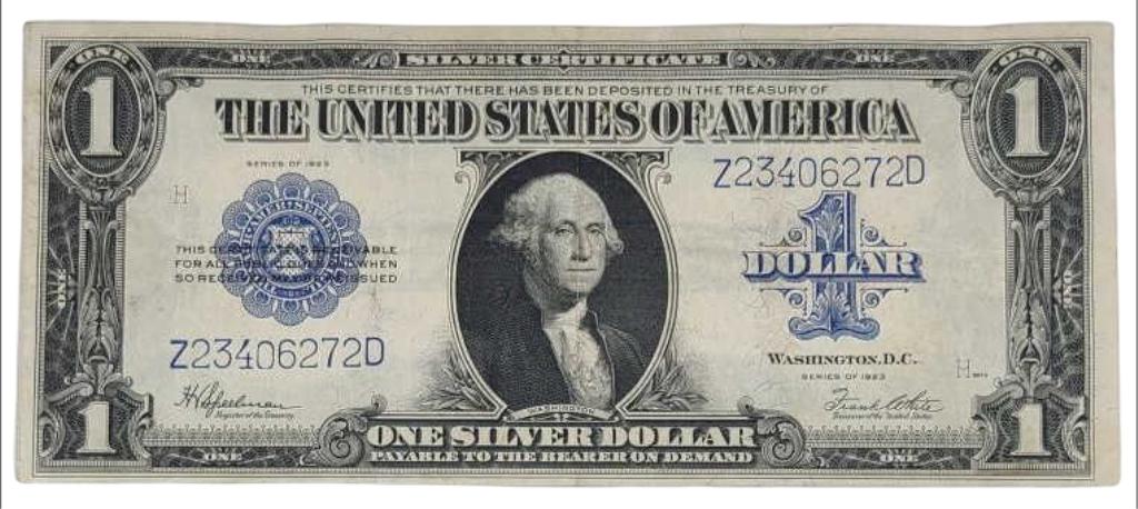 U.S. Series 1923 One Dollar Large Silver Certificate Note (1 of 7)