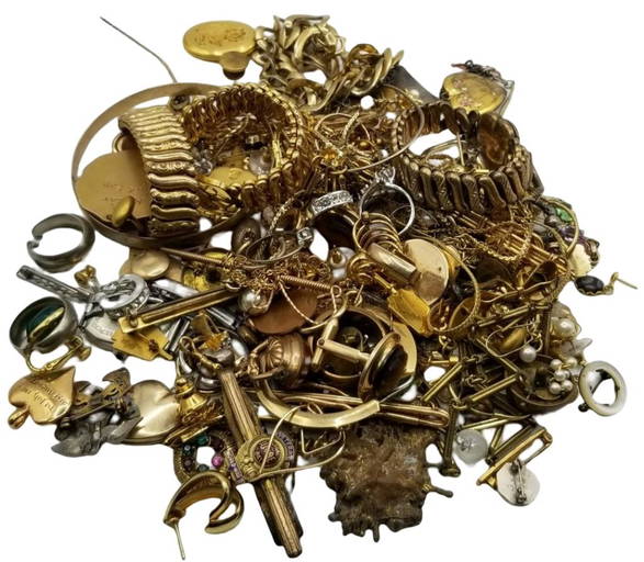 Lot Of Scrap Gold Filled Jewelry And Miscellaneous Pieces