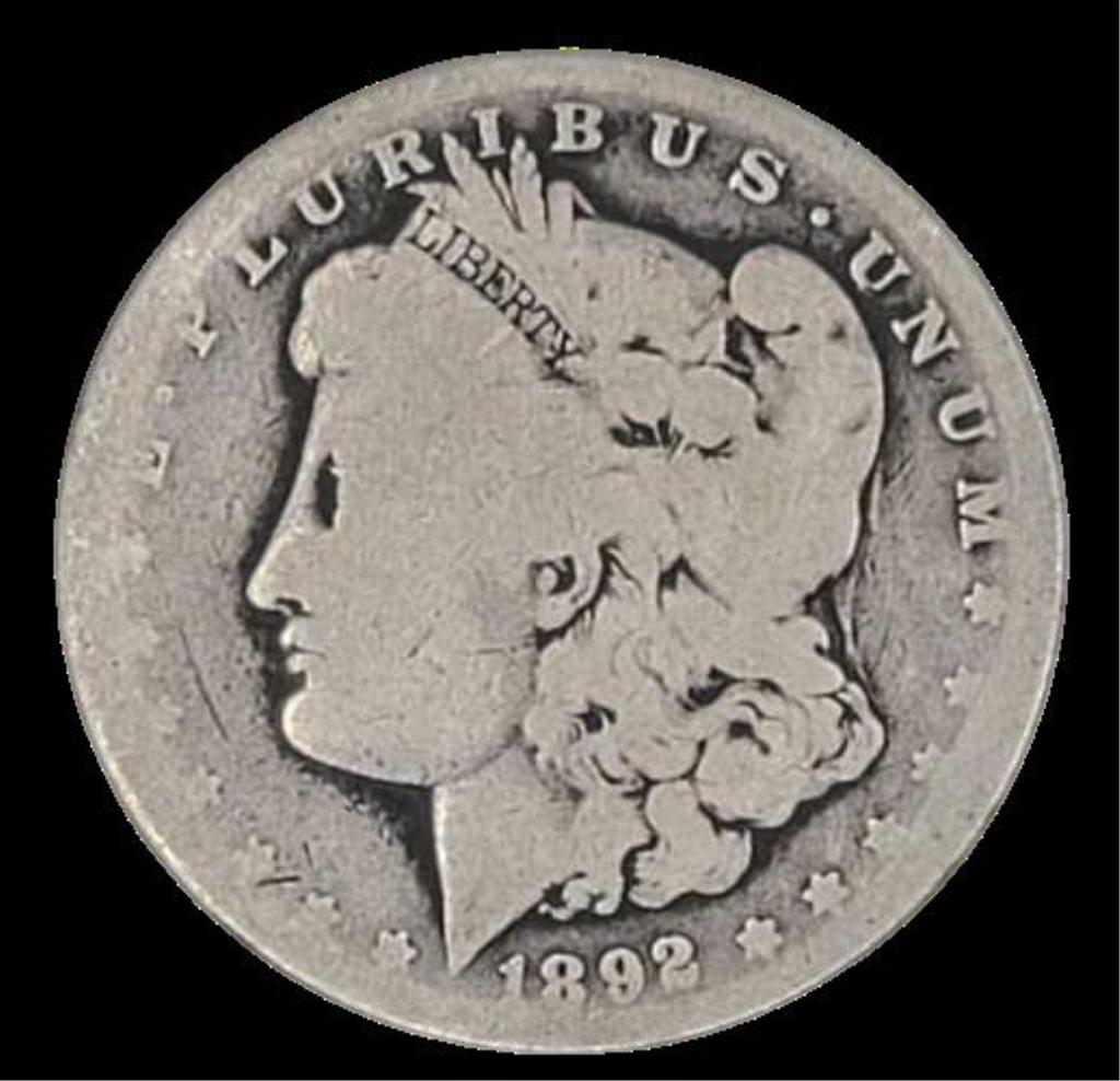 1892-CC U.S. Morgan Silver Dollar - AG (1 of 3)