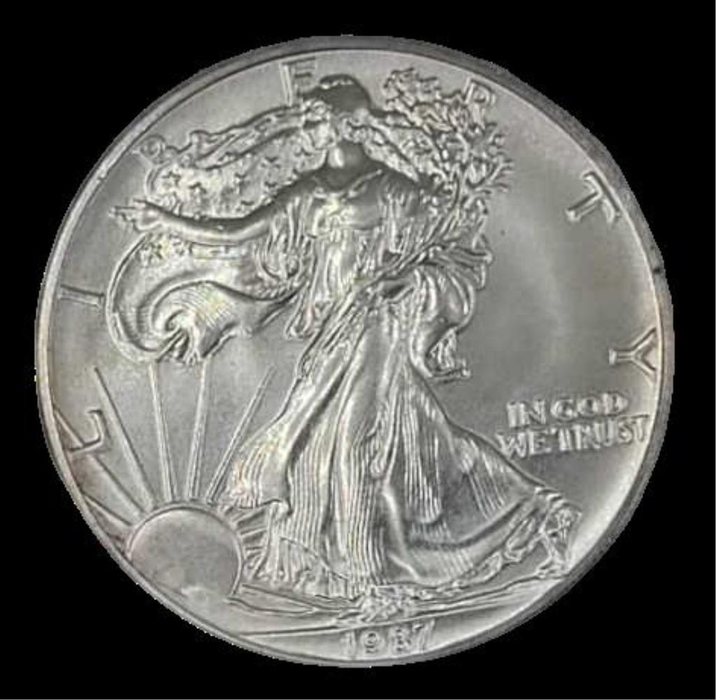 1987 U.S. 1 Oz. Fine Silver American Eagle (1 of 3)