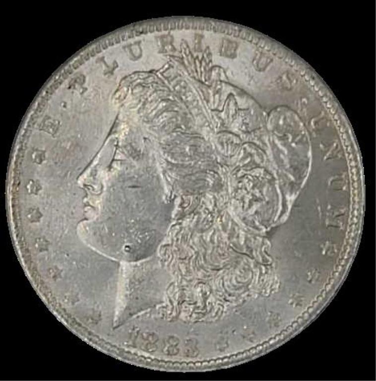 1883-O U.S. Morgan Silver Dollar AU/BU (1 of 3)