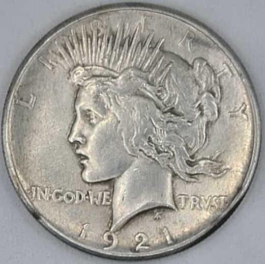 1921 U.S. Peace Silver Dollar - F/VF (1 of 2)
