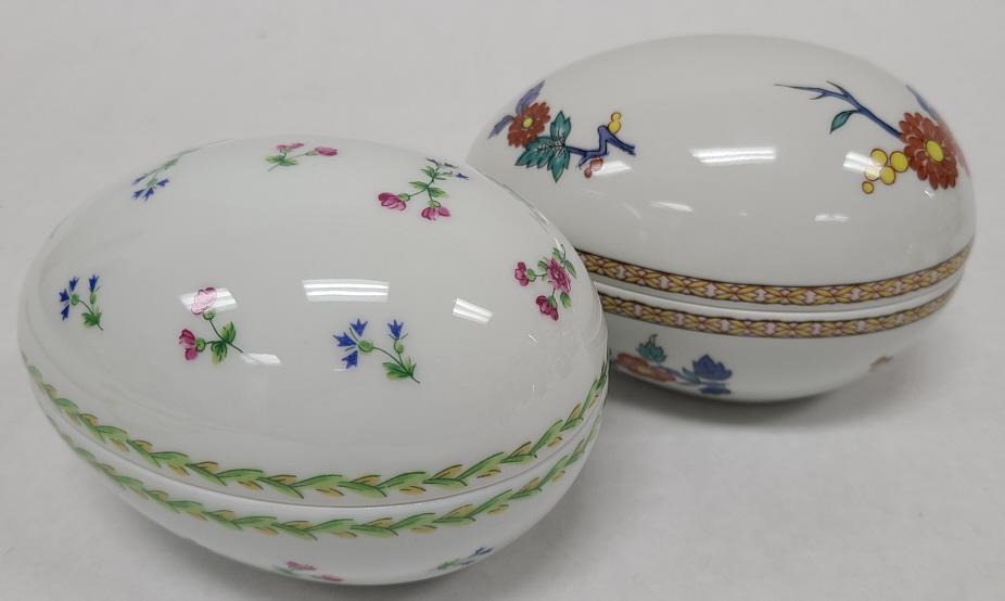 2 Limoges Egg Trinket Boxes: None