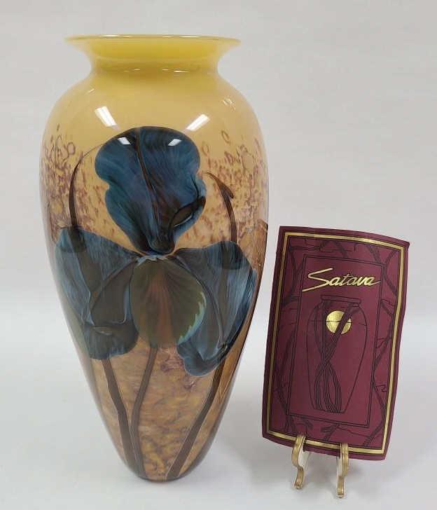 Richard Satava 12" Blue Iris Vase (1 of 10)
