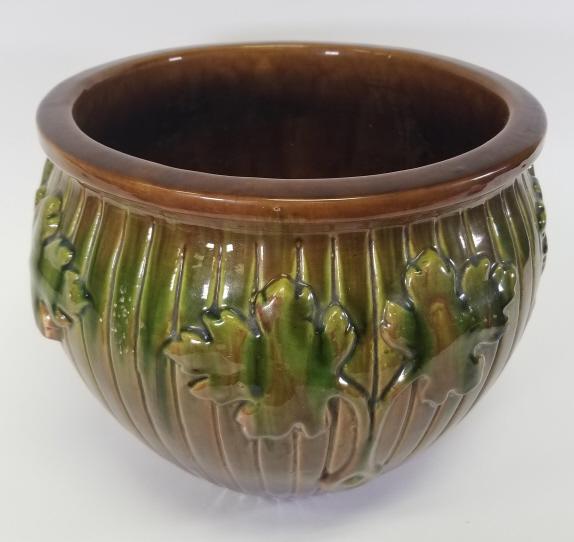1920's Weller  Jardiniere with Oak Leaf Design (1 of 6)