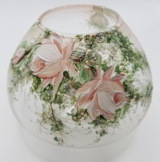 Mid Century Dorothy Thorp Hand Painted Glass Vase (1 of 9)