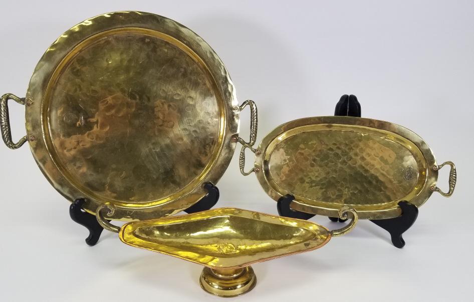 19th Century Russian Hammered Brass Trays (1 of 11)