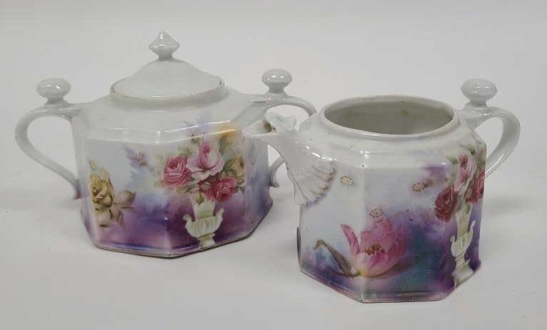 Antique RS Prussia Hand Painted Cream & Sugar (1 of 10)