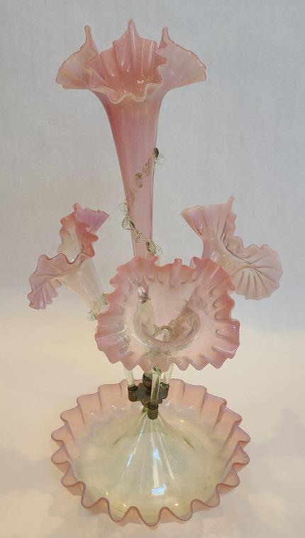 Gorgeous Victorian English Pink Opalescent Epergne (1 of 12)