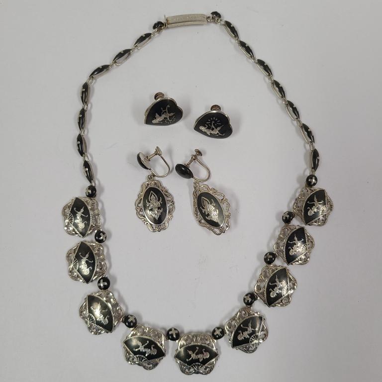 Vintage Siam Sterling Silver Jewelry Set (1 of 11)