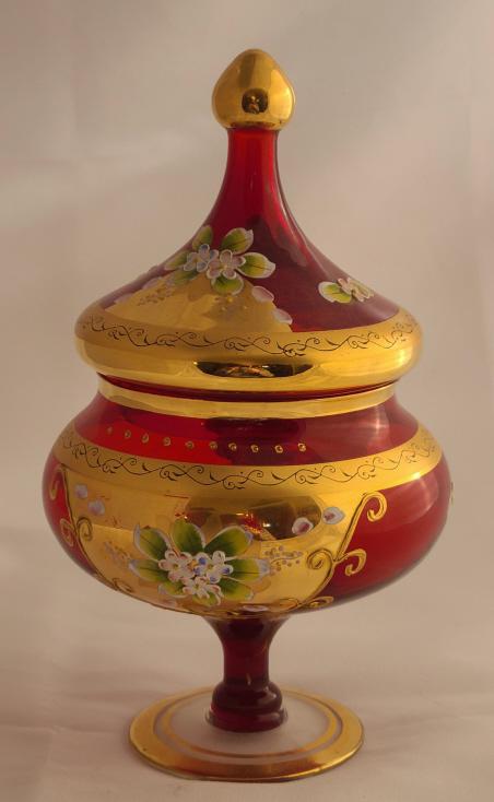 Ruby Red Czech Bohemian or Venetian Candy Dish (1 of 9)