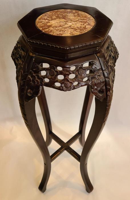 Asian Inspired Pierced Wood Plant Stand (1 of 8)