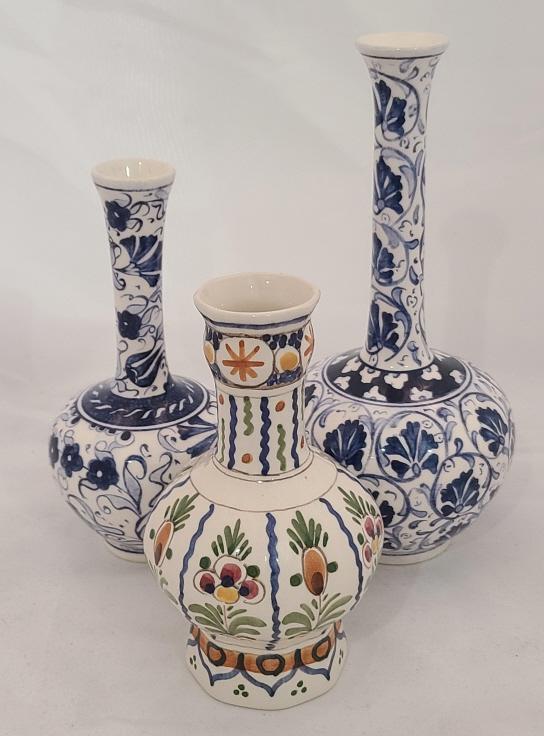 Two Turkish Fettah Vases & One D. P. Delft Vase (1 of 9)