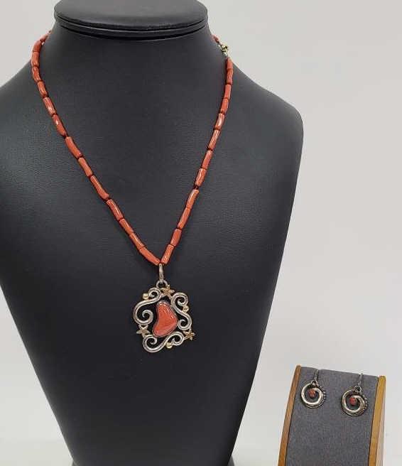 Handmade 14k & Sterling Red Coral Set (1 of 7)