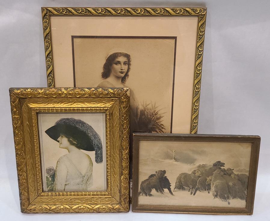 Lot of 3 Old Framed Prints (1 of 7)