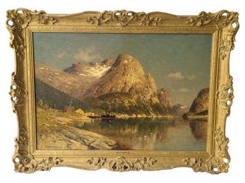 Adelsteen Normann Oil Painting of Norwegian Fjord