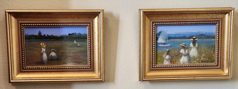 2 Small Beach Scene Acrylic on Board by S McLean (1 of 8)