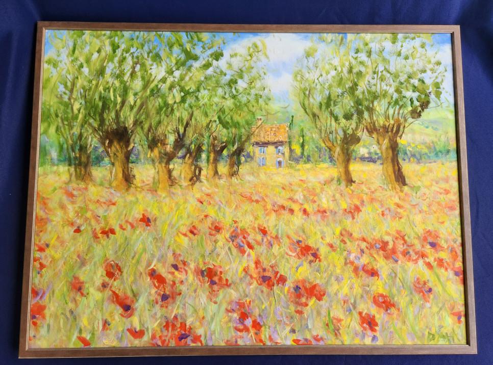 "Farmhouse Near Arles" Oil on Canvas Painting (1 of 9)