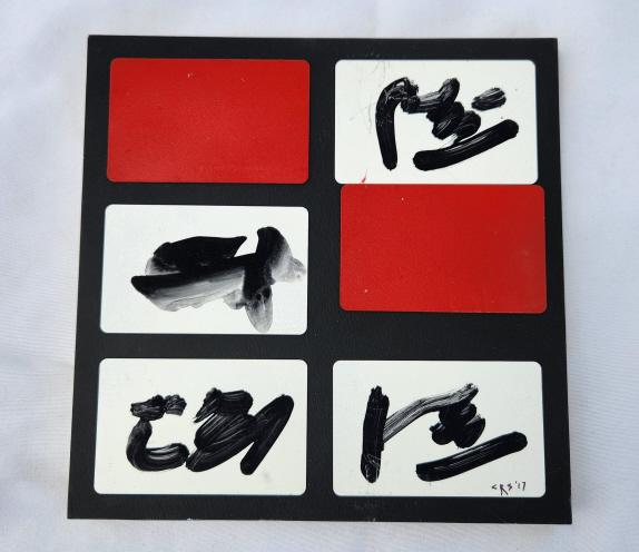 Small Carl Schmidt Japanese Mixed Media Painting (1 of 4)